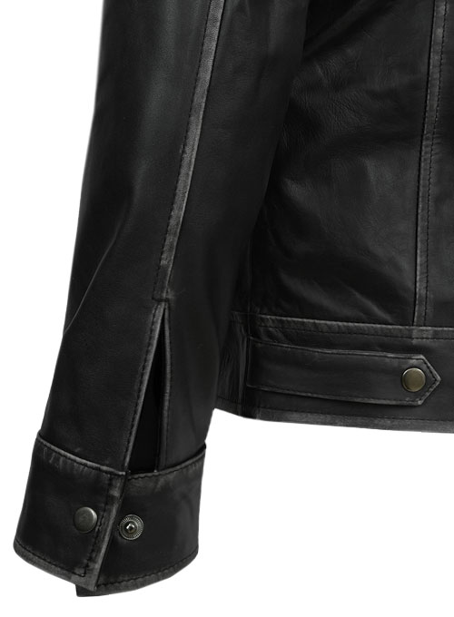 Ontario Rubbed Black Leather Jacket - Click Image to Close