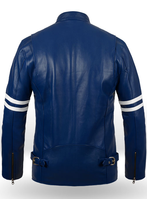 Rich Blue Leather Jacket # 887 - Click Image to Close