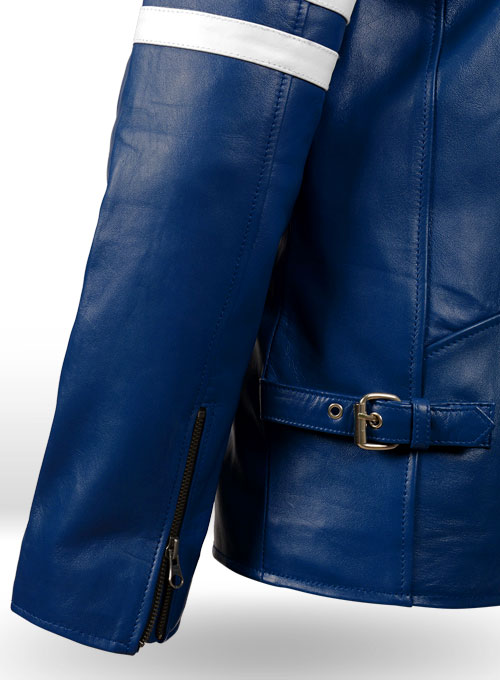 Rich Blue Leather Jacket # 887 - Click Image to Close