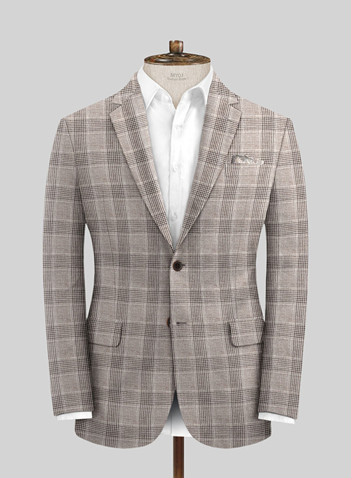 Solbiati Brown Checks Linen Jacket