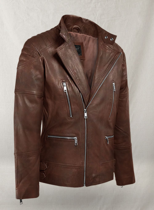 Shotgun Spanish Brown Moto Leather Jacket