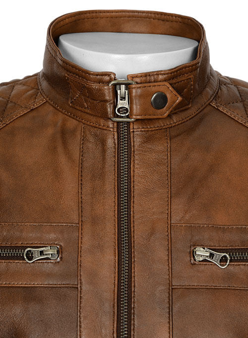 Spanish Brown Leather Jacket # 653 - Click Image to Close