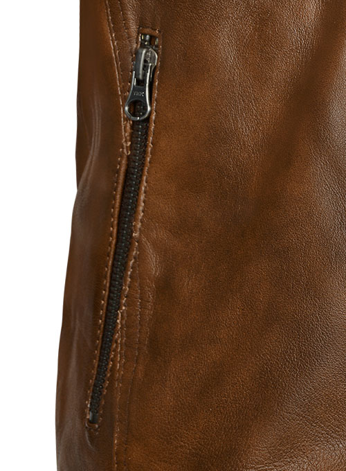 Spanish Brown Leather Jacket # 653 - Click Image to Close