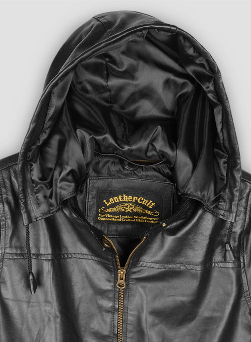 Symphony Detachable Hood Leather Jacket - Click Image to Close