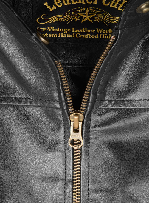 Symphony Detachable Hood Leather Jacket - Click Image to Close