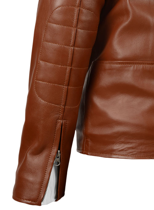 Tan Brown Fight Club Leather Jacket - Click Image to Close