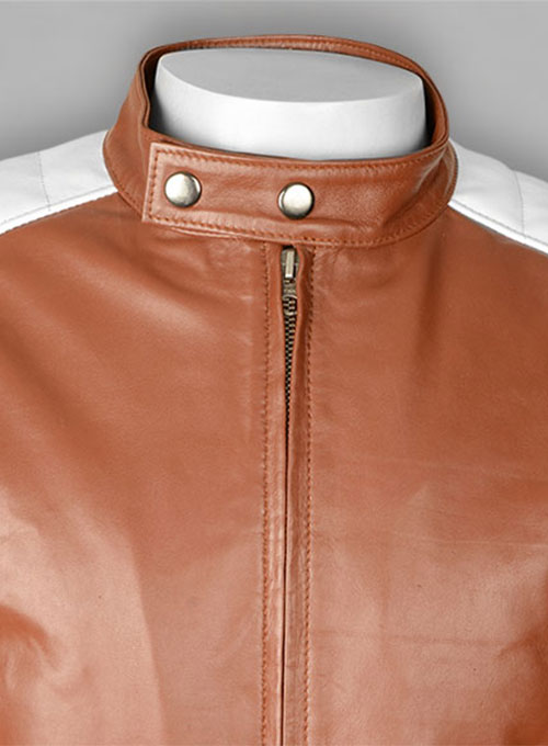 Tan Brown Fight Club Leather Jacket - Click Image to Close