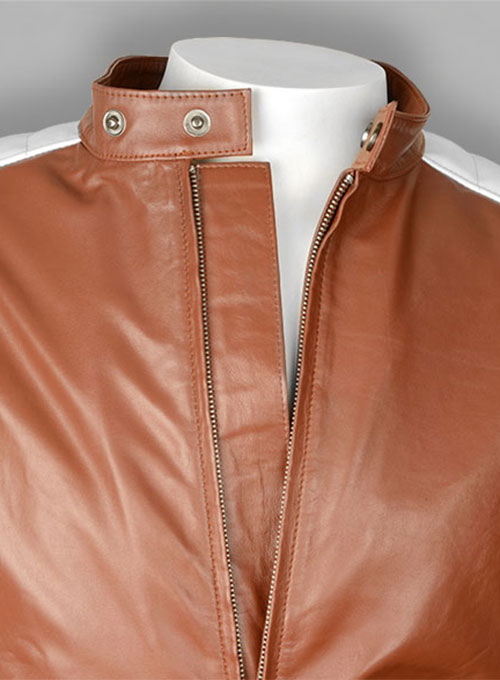 Tan Brown Fight Club Leather Jacket - Click Image to Close