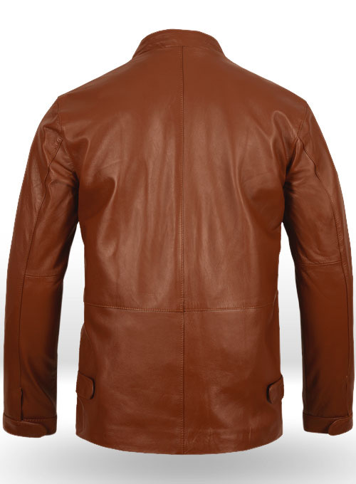 Tan Brown Minority Report Leather Jacket - Click Image to Close