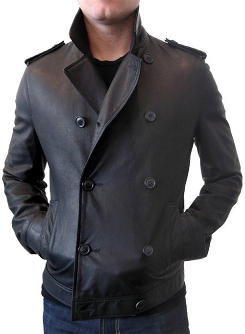 Short Trench Leather Jacket - Click Image to Close