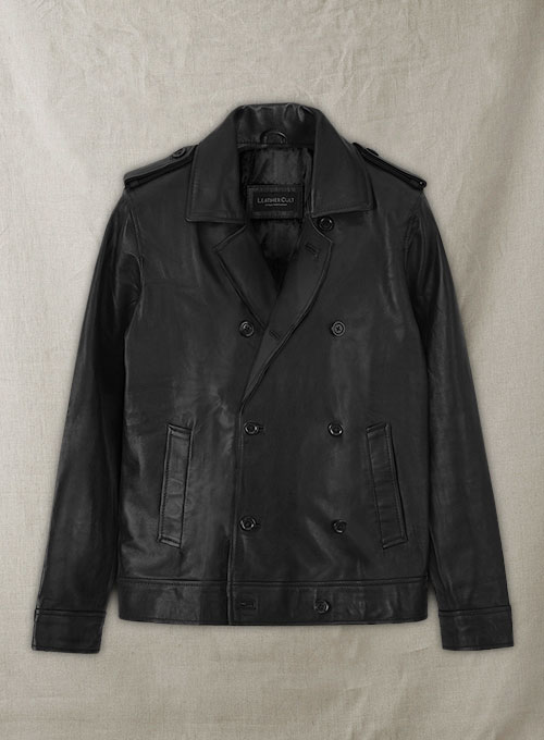 Short Trench Leather Jacket