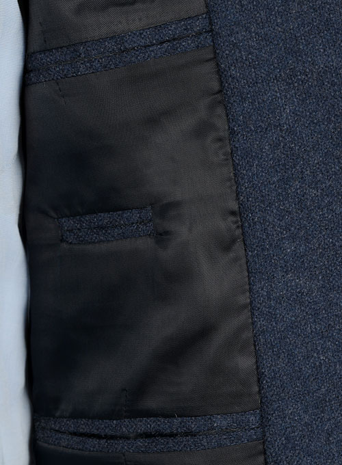 Vintage Rope Weave Dark Blue Tweed Jacket