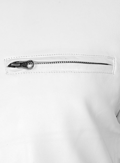 White Leather Jacket Sportsman Stripe - Click Image to Close
