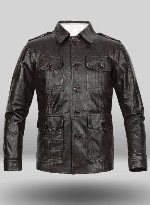 Wrinkled Brown Leather Jacket #122 - Click Image to Close