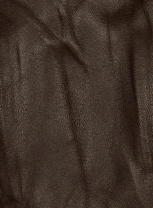 Wrinkled Brown Leather Fighter T-Shirt Jacket - Click Image to Close