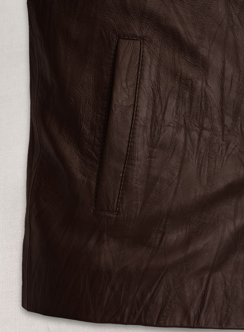 Wrinkled Brown Jim Morrison Leather Jacket