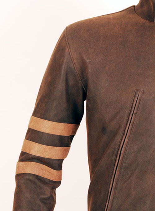 X - Men Origins Wolverine Leather Jacket - Click Image to Close