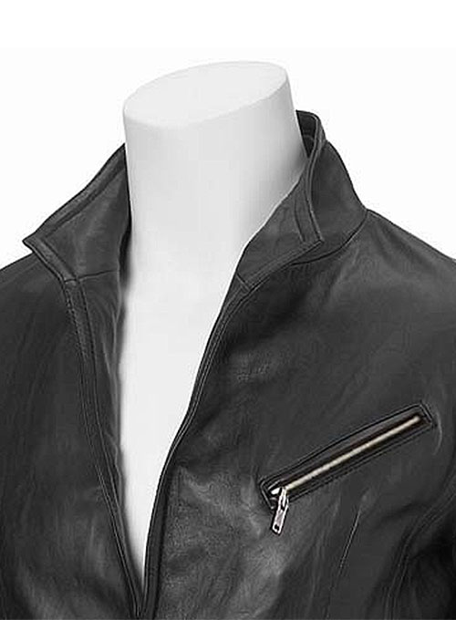 Zipper Leather Blazer #3 - Click Image to Close