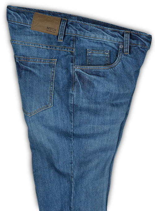 Barbarian Blue Stone Wash Whisker Jeans