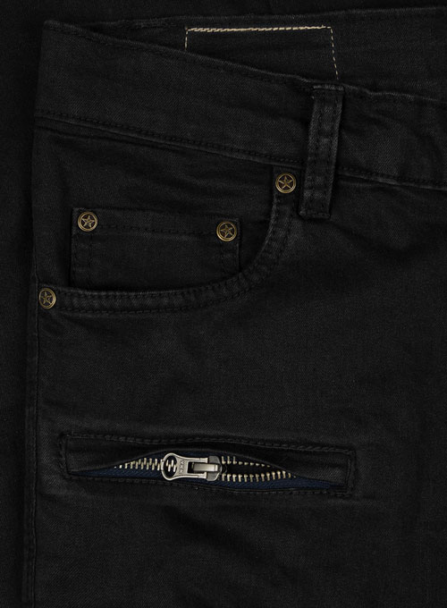 Black Body Hugger Stretch Cargo Jeans - Look #229