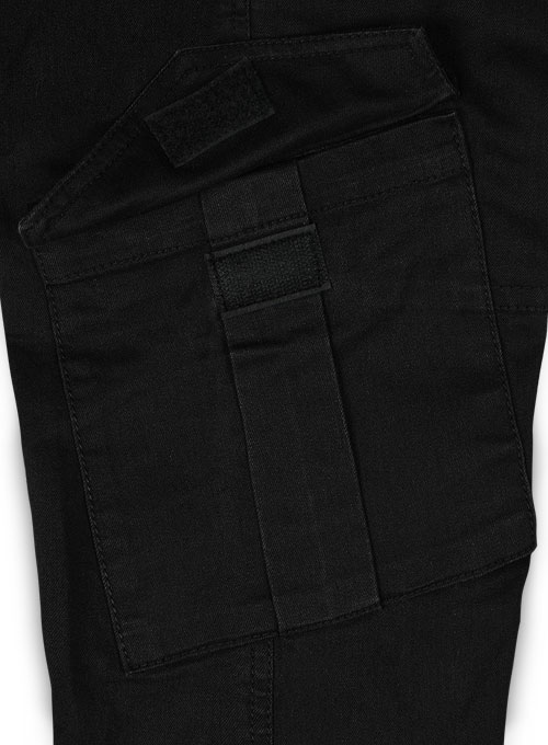 Black Body Hugger Stretch Cargo Jeans - Look #229