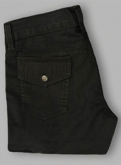 Black Body Hugger Stretch Cargo Jeans - Look #227