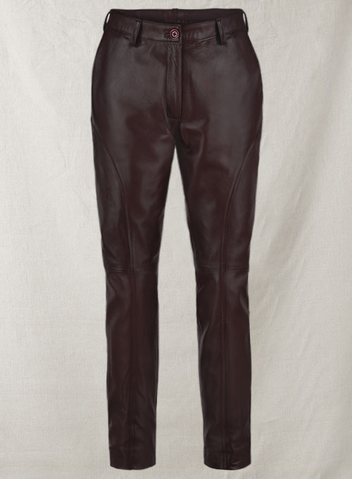 Burgundy Phoenix Leather Pants