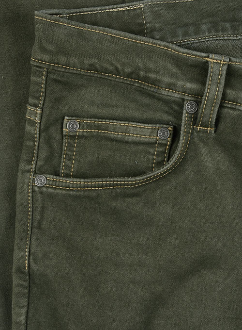 Chester Olive Stretch Jeans - Hard Wash