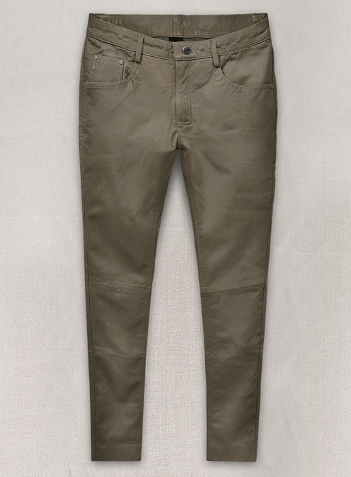 Croma Gray Washed and Wax Leather Pants - Jeans Style