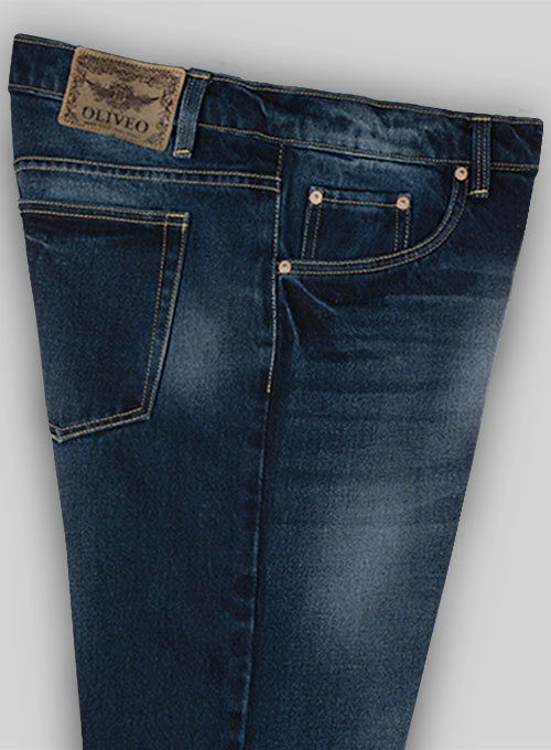 Classic Heavy Blue Hard Wash Whisker Jeans - Click Image to Close
