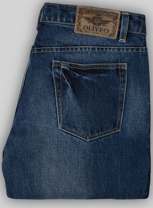 Classic Heavy Blue Indigo Wash Whisker Jeans - Click Image to Close