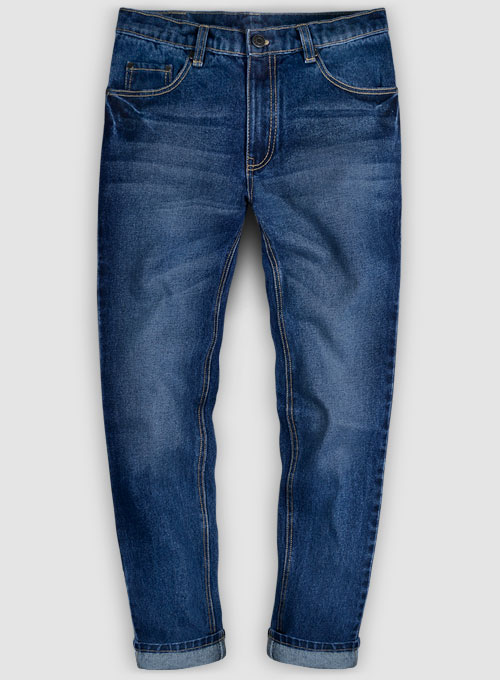 Classic Heavy Blue Indigo Wash Whisker Jeans - Click Image to Close