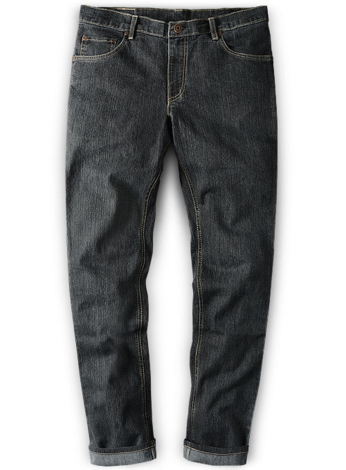 Stretch Cross Hatch Black Jeans - Denim-X - Click Image to Close