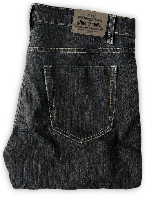 Stretch Cross Hatch Black Jeans - Denim-X