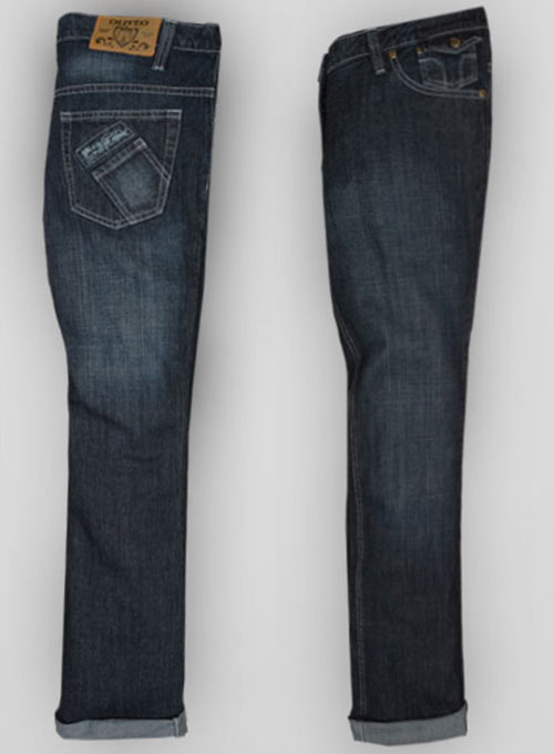 Cross Hatch Blue Scrape Washed Jeans - Look #132