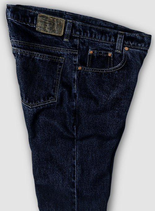 Dark Blue 14.5oz Heavy Denim Jeans - Hard Wash