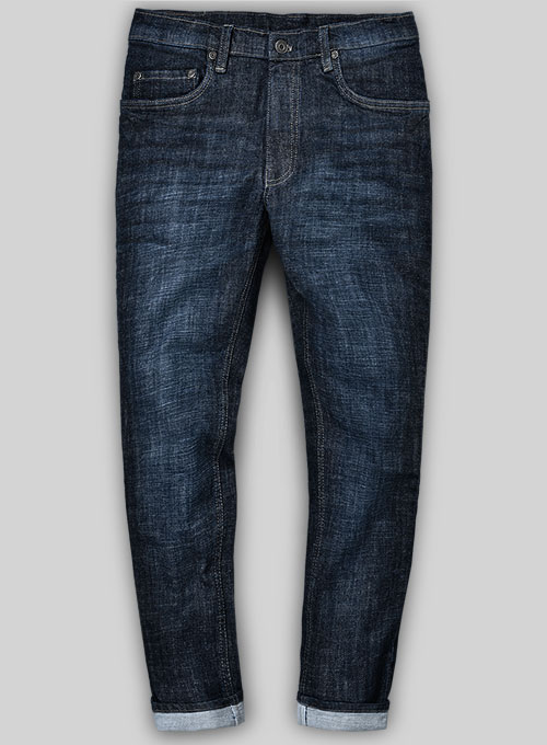 Dodgers Blue Hard Wash Whisker Stretch Jeans