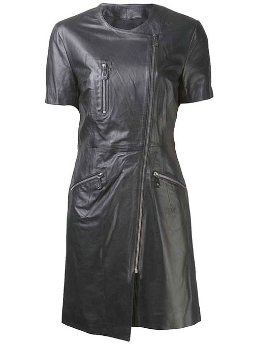 Exposed Zip Leather Dress - # 774 - Click Image to Close