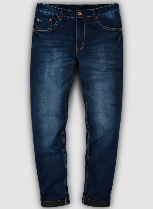 Foster Blue Stretch Indigo Wash Whisker Jeans - Click Image to Close