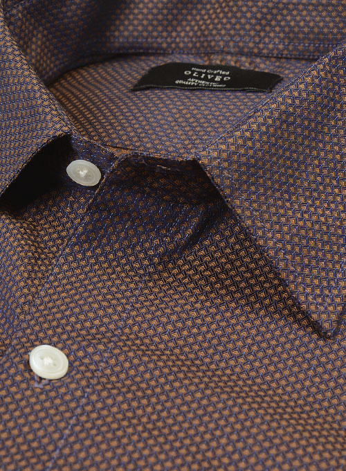 Giza Pedro Brown Cotton Shirt - Full Sleeves