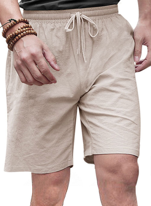 Pure Linen Drawstring Shorts - Click Image to Close