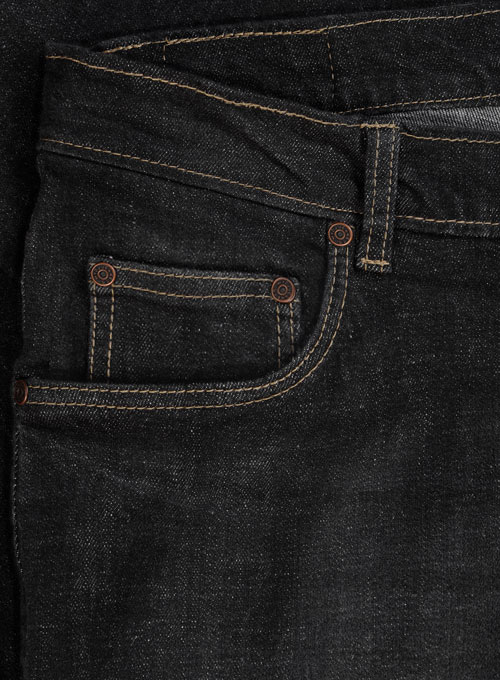 Logan Black Stretch Hard Wash Whisker Jeans