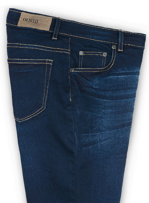 London Blue Stretch Jeans - 3D Whisker