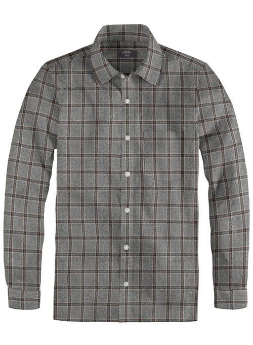 Light Weight Southrail Gray Tweed Shirt - Full Sleeves