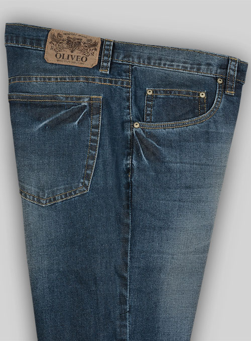 Melange Luxurious Deep Dark Blue Jeans - Stone Wash