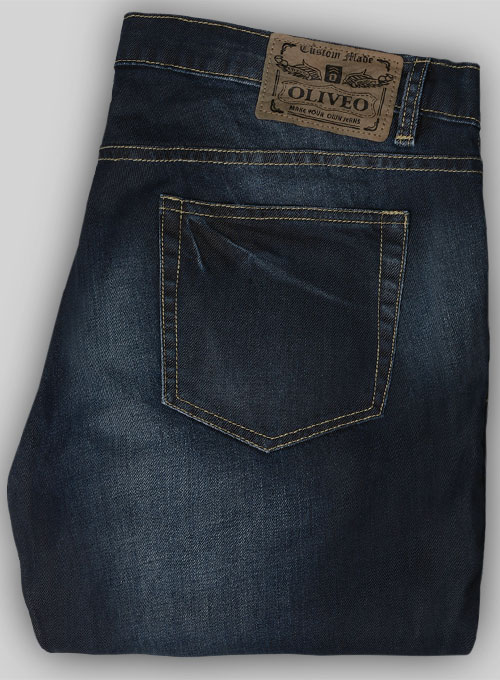 Melange Luxurious Deep Dark Blue Jeans - Treated Hard Wash