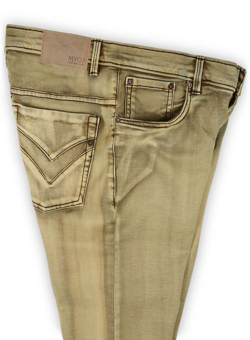 Porter Tan Vintage Wash Stretch Jeans  - Look #344