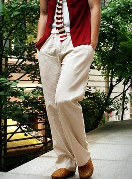 Pure Linen Drawstring Pants