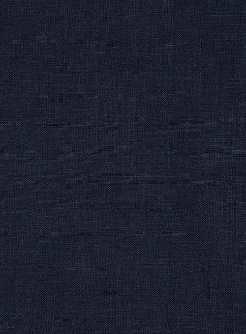 Pure Navy Linen Shirt - Full Sleeves