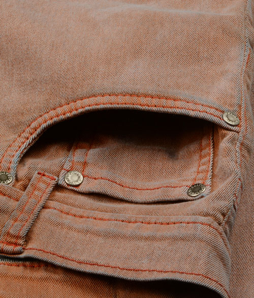 Rustic Orange Stretch Jeans - Vintage Wash - Look #330